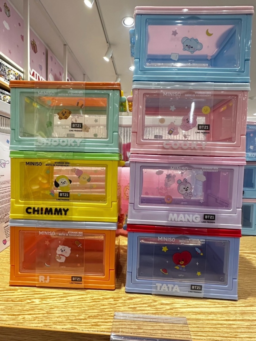 BTS BT21 Pastel Stackable Storage Box Set
